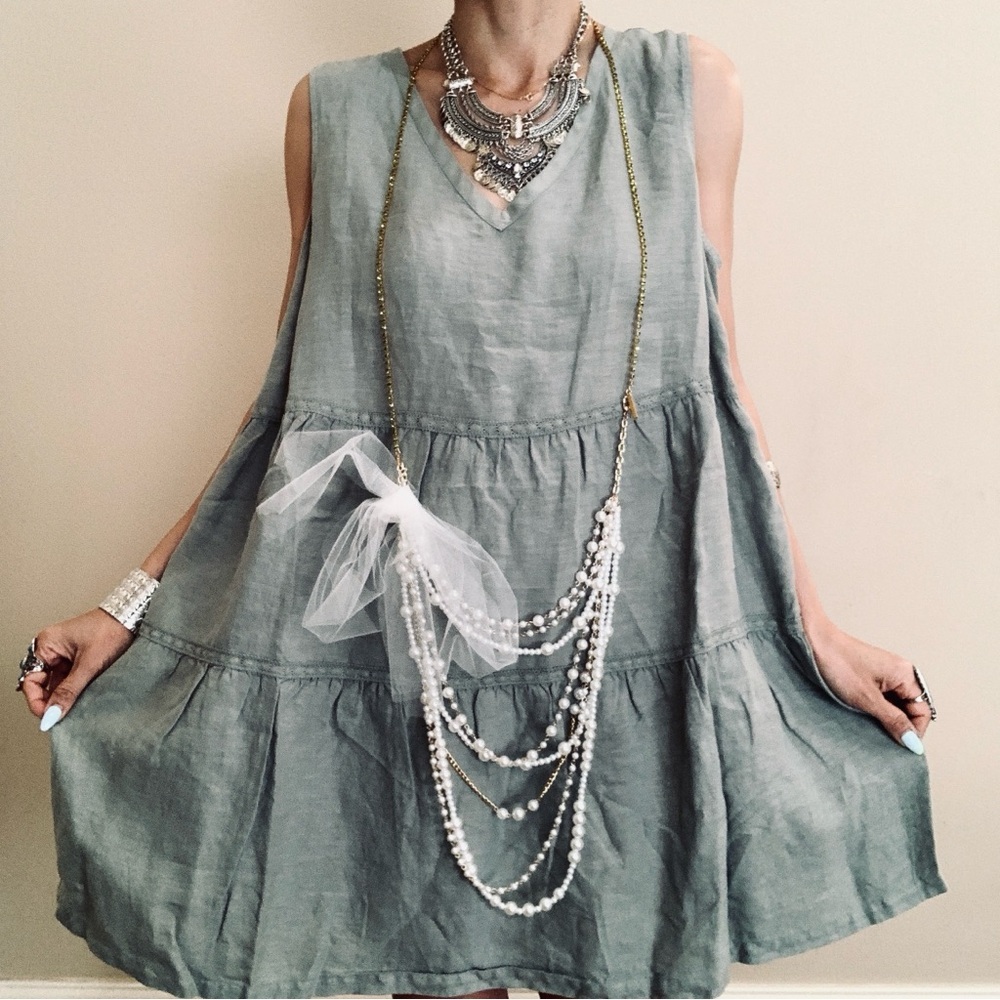 Brand New 100% linen dress  Lucky brand - Picture 9 of 13